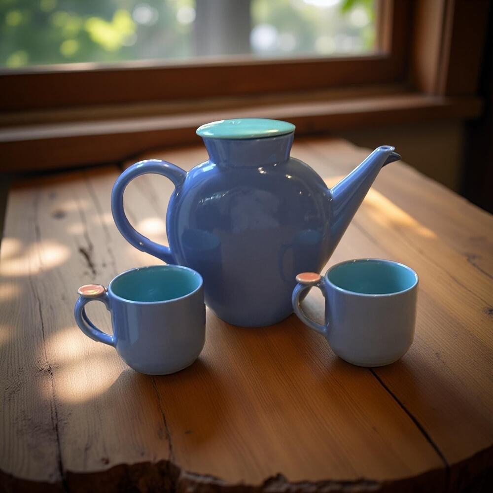 Lindt-Stymeist Japan Modern Ceramic Tea Set – Blue & Turquoise Teapot with Cups